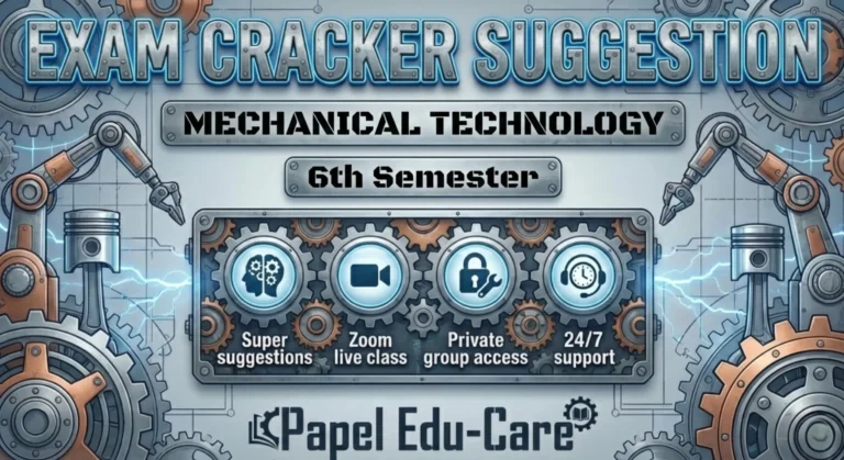 Sixth Semester →Mechanical Technology → Exam Cracker